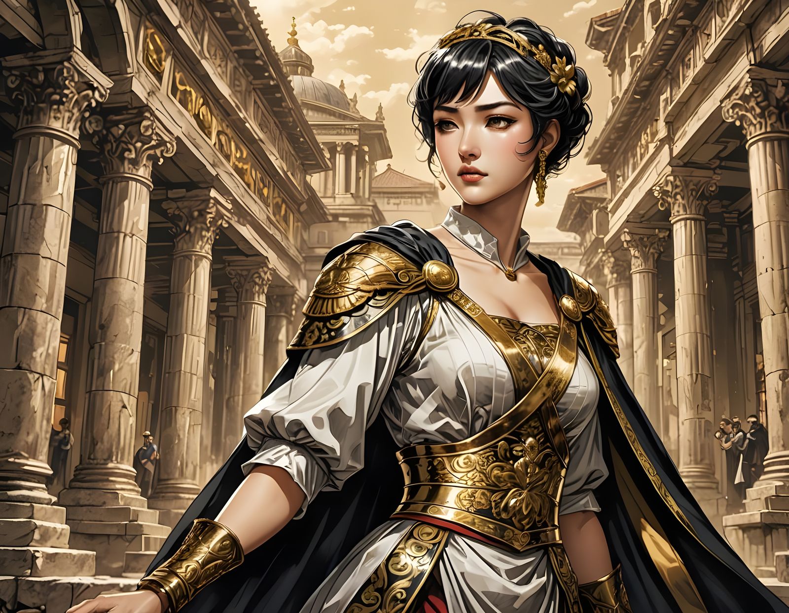 Roman Noblewoman in Manga Comics Style