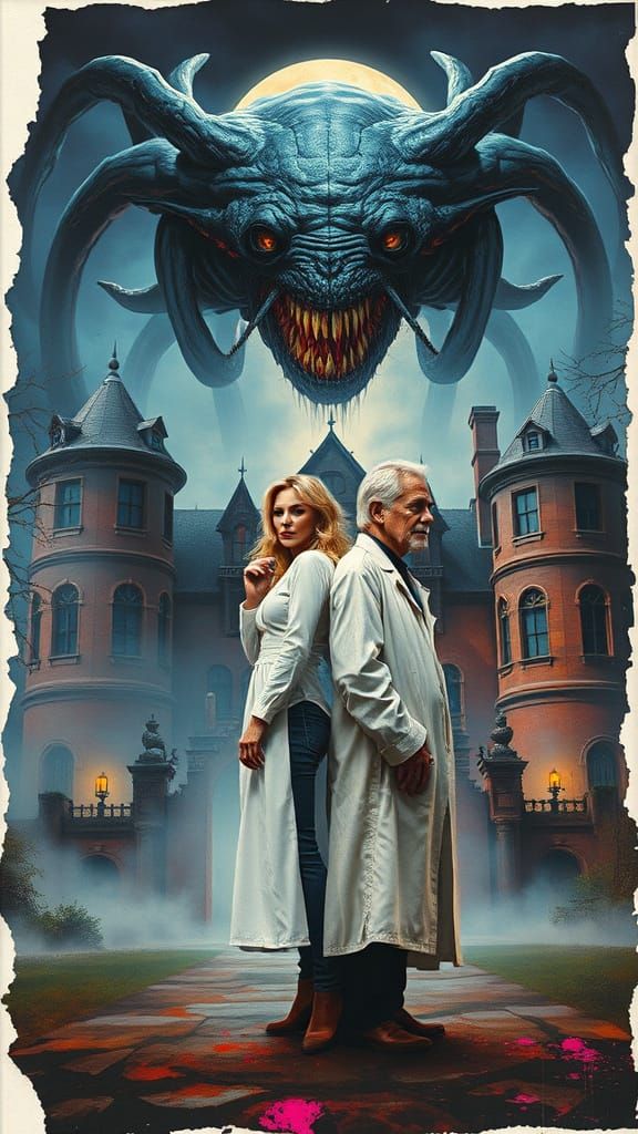 Movie Poster: Bo Derek & Mad Scientist in Haunted Mansion