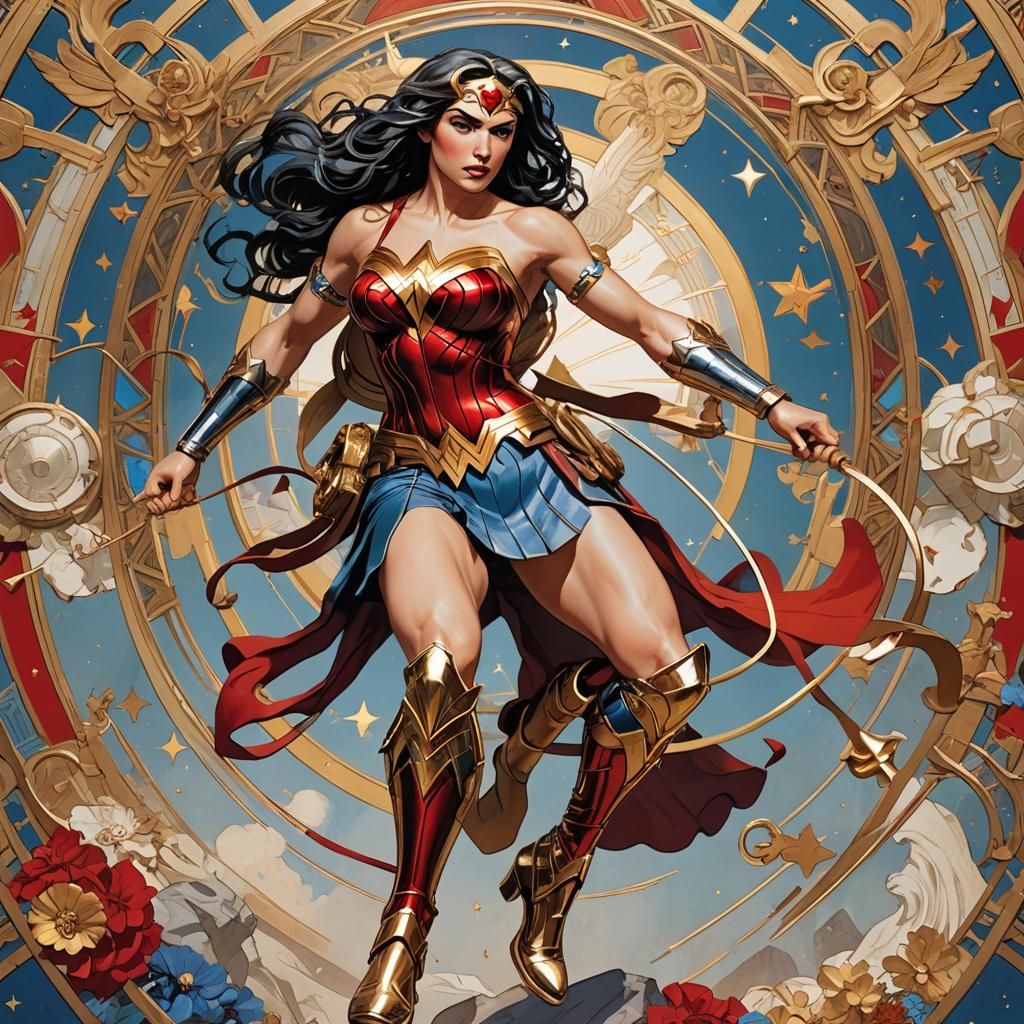 Wonder Woman in Mythological Style 3D Render