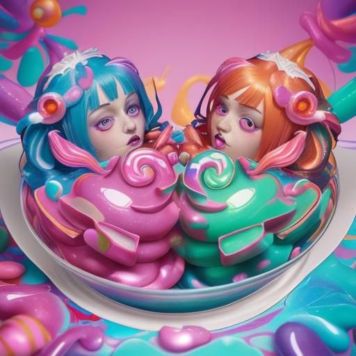 Hanzel and Gretyl in Playful Candyland Art