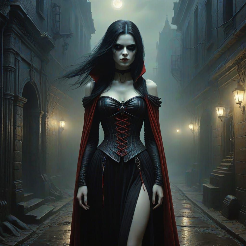 Vampiress in Dark Romantic Style