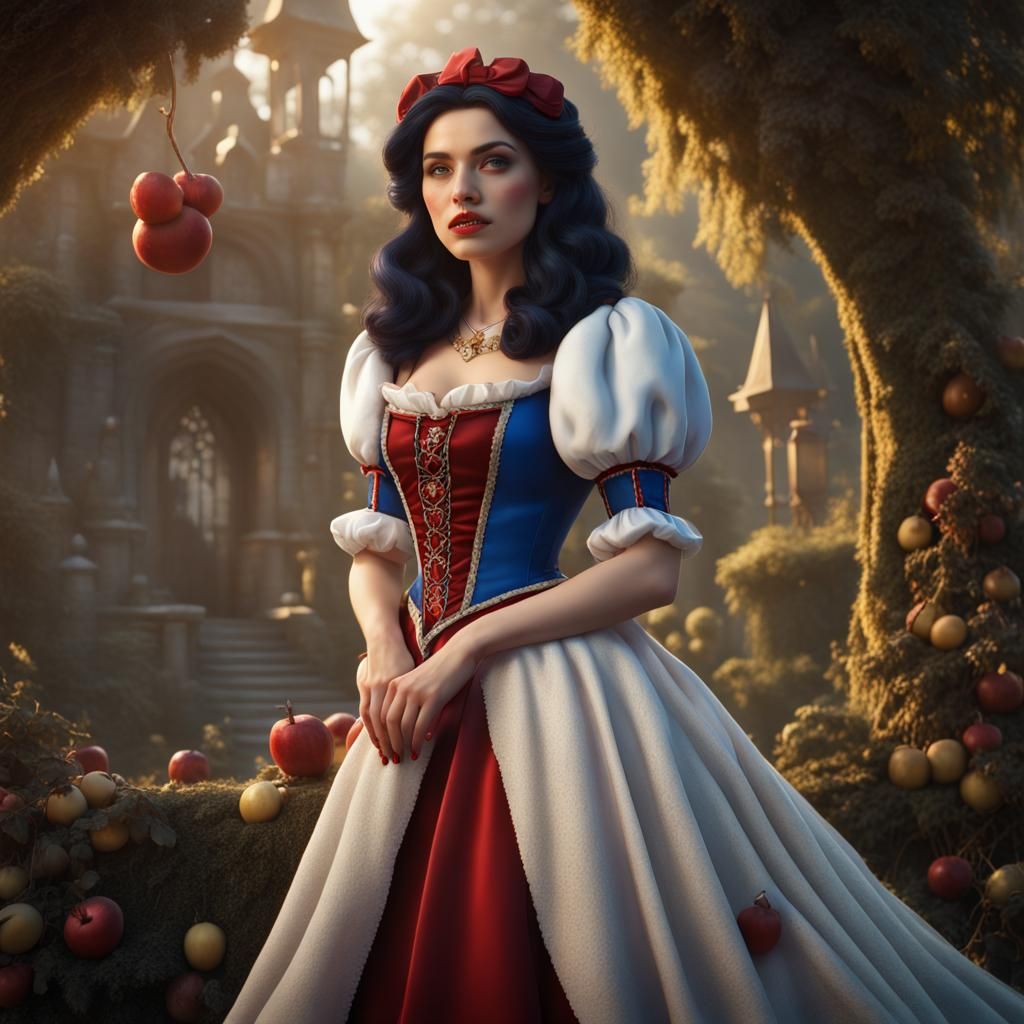 Snow White as Romanian Woman: Hyperrealistic Digital Art