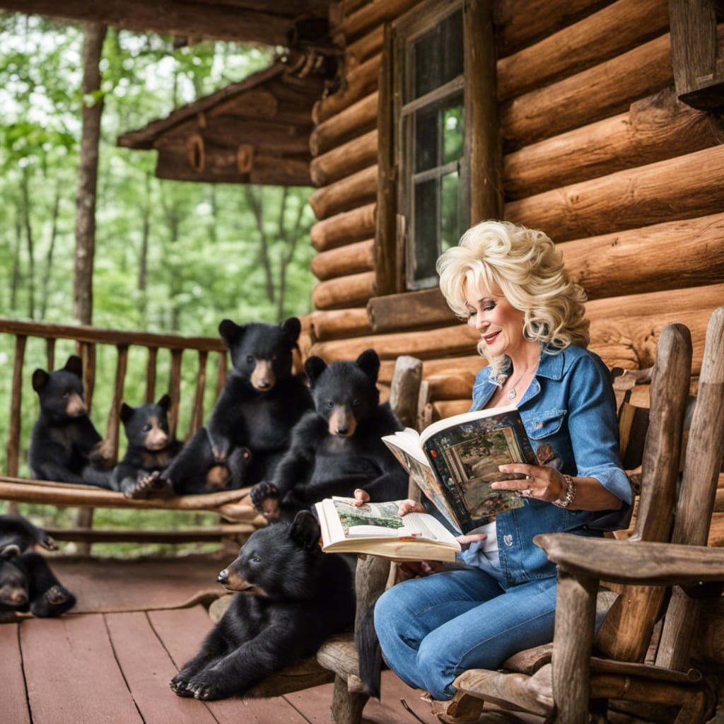 Dolly Parton Reads to Bear Cubs
