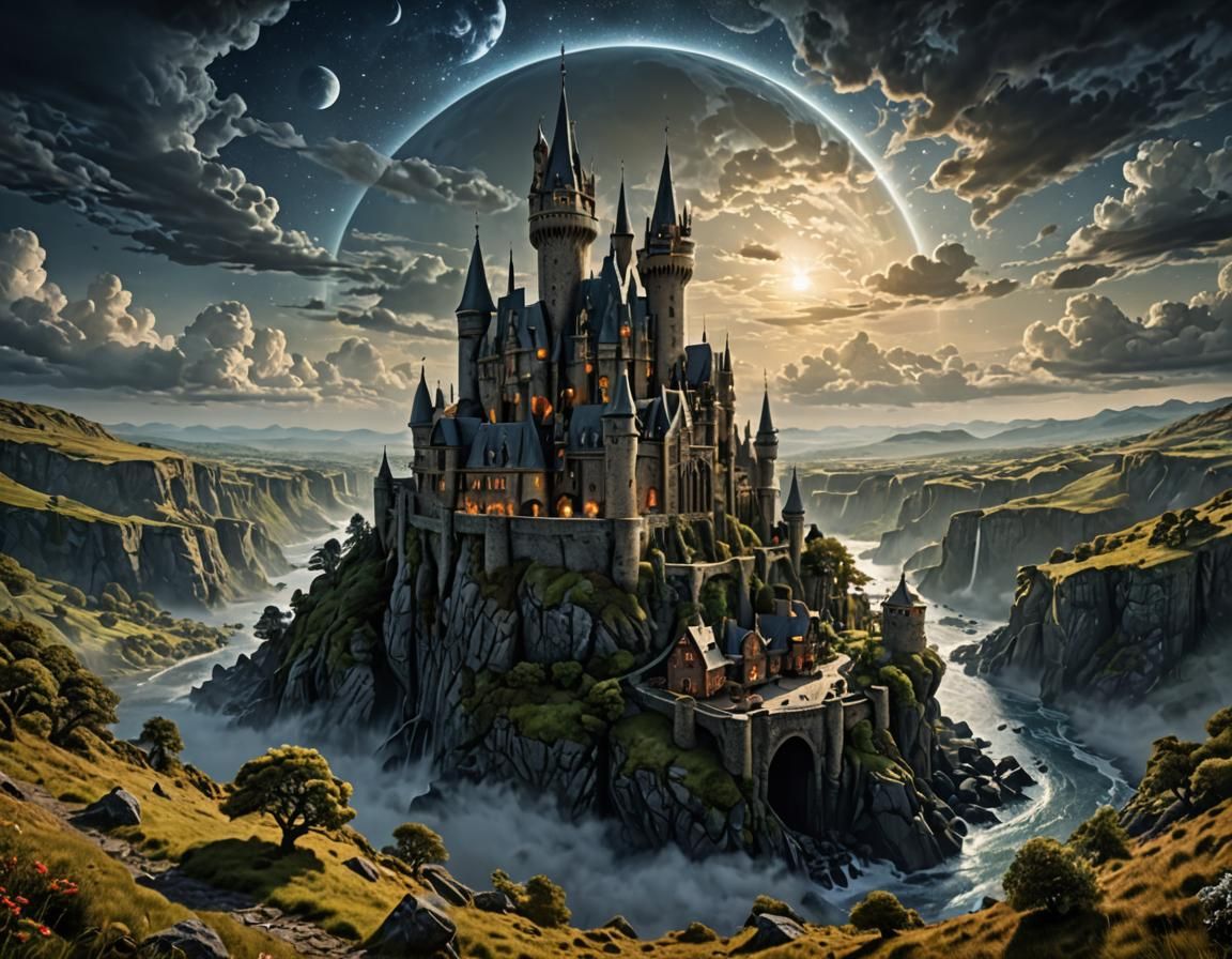 Epic Duality Fantasy in Detailed CGI Style