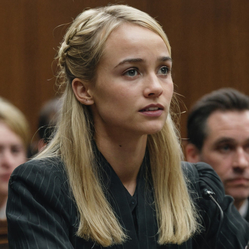 Blonde Lawyer in Cinematic Film Still