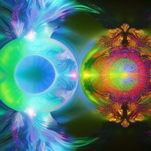 Illuminated Maelstrom with Holographic Flowers