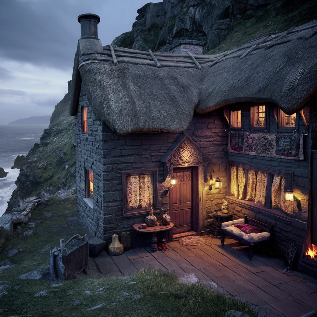 Charming Thatched Cottage with Ocean View