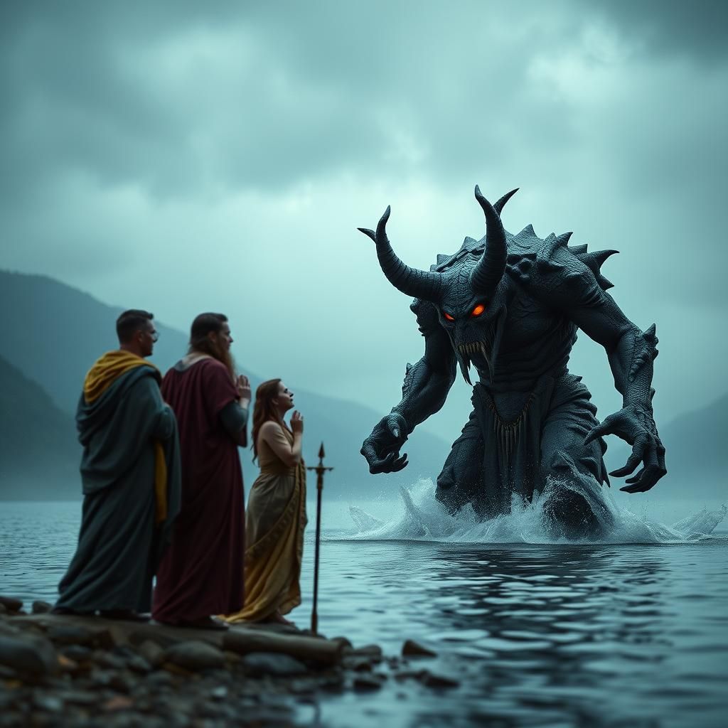 Charon Negotiates Passage for Dante and Virgil