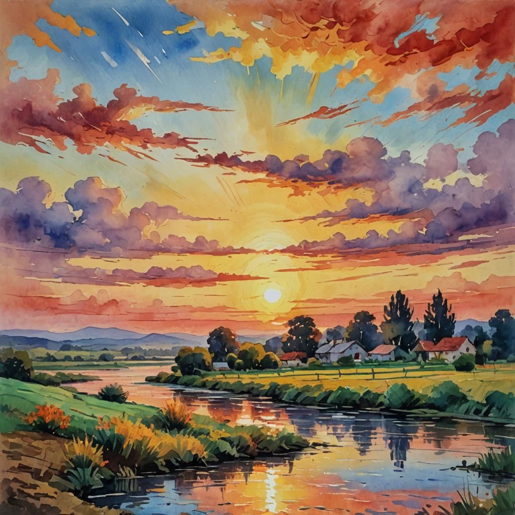 The beautiful sunset