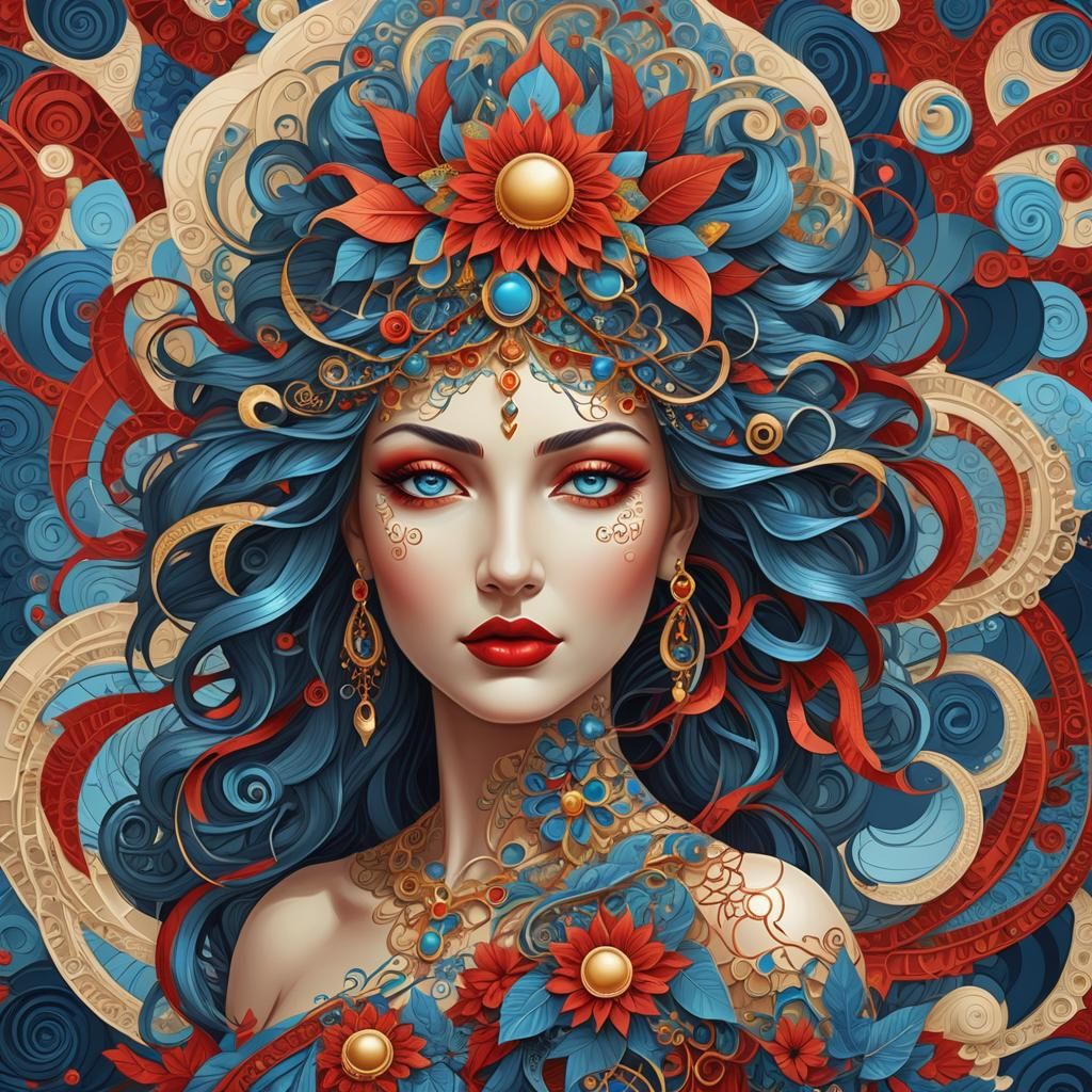 Goddesses of Fertility, Sun, and Beauty in Fractal Art