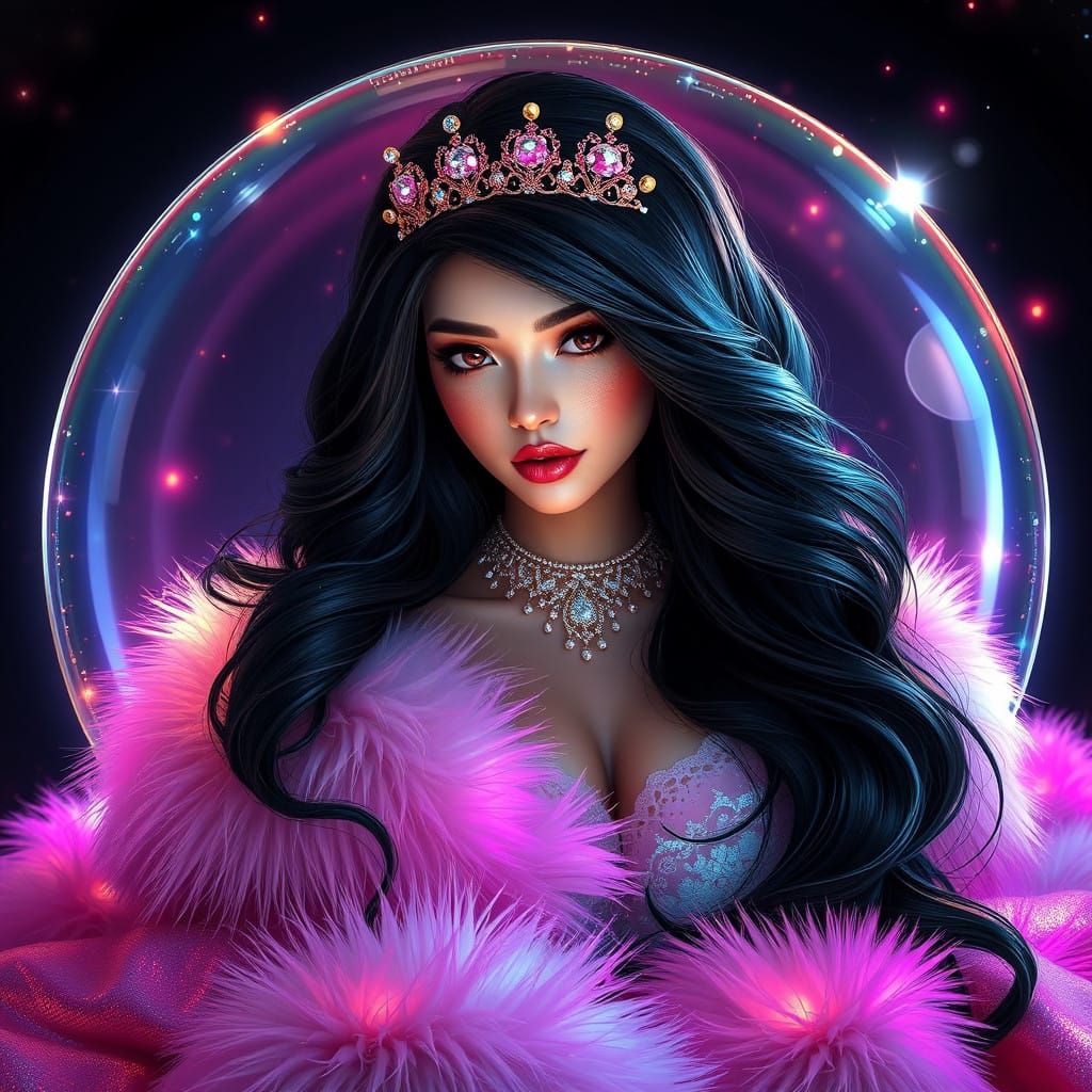 Hyperrealistic Christmas Scene with Glittering Velvet and Di...