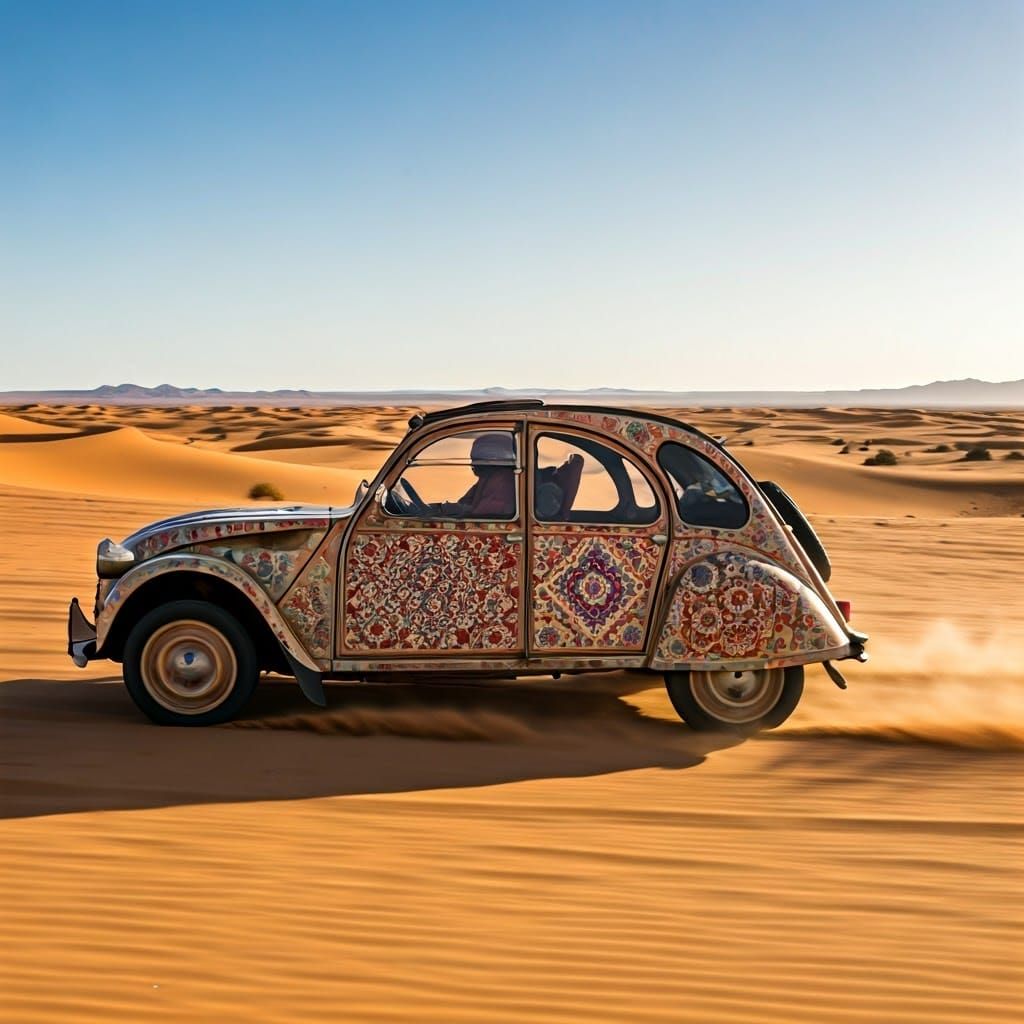 Citroën 2CV Races Across Sahara Desert