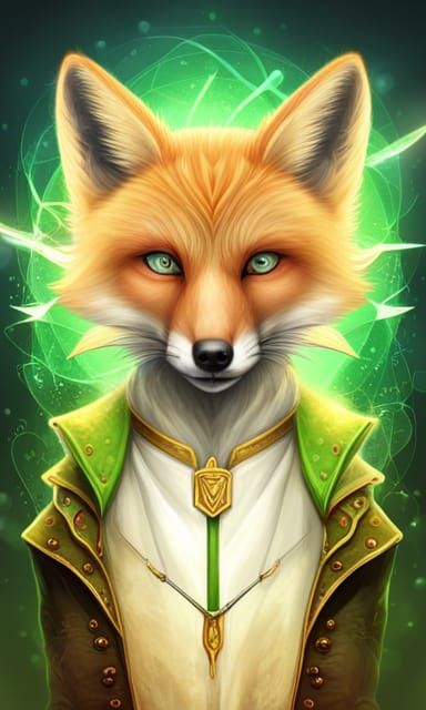 Fox Robin Hood Portrait in Ethereal Fantasy Style