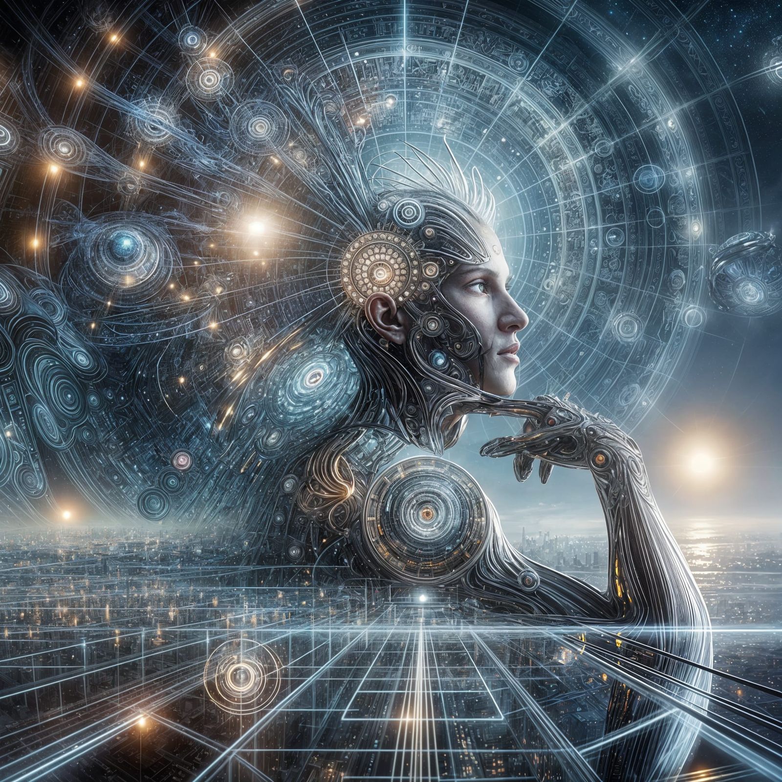 Utopian Vision: A Sci-Fi Dream of Self-Awareness