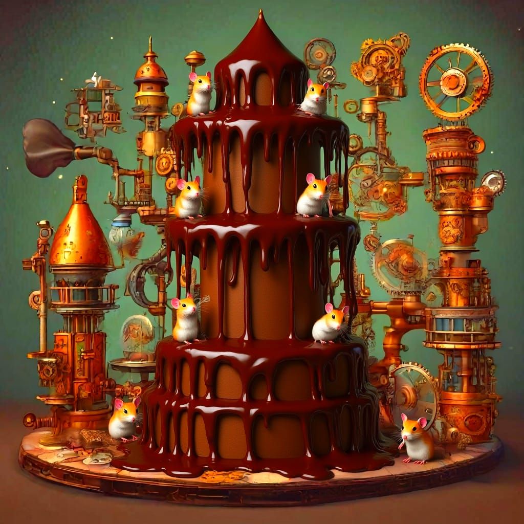 Steampunk Clockwork Cake Powered by Hamsters