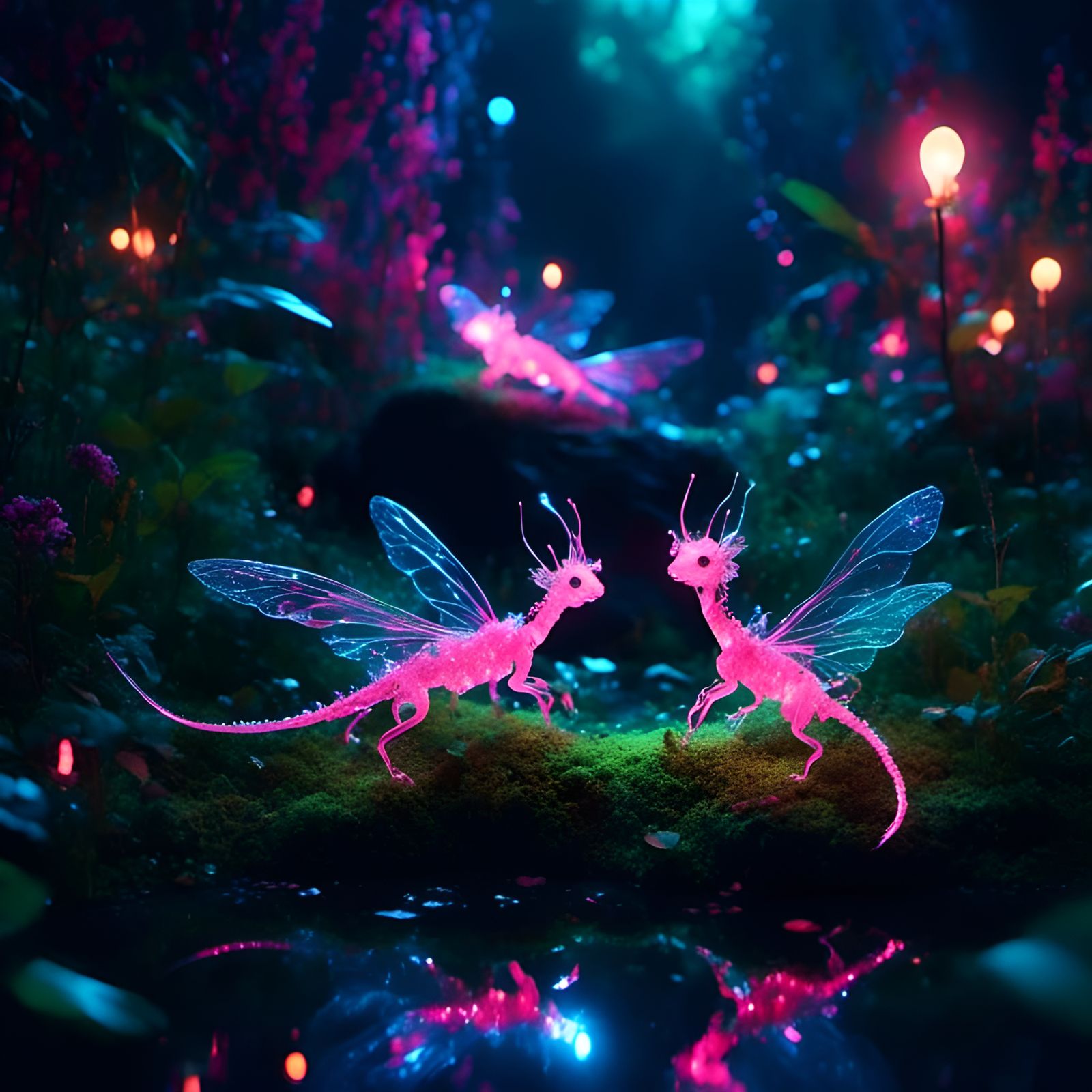 Luminous Dragonlets Encapsulated at Night