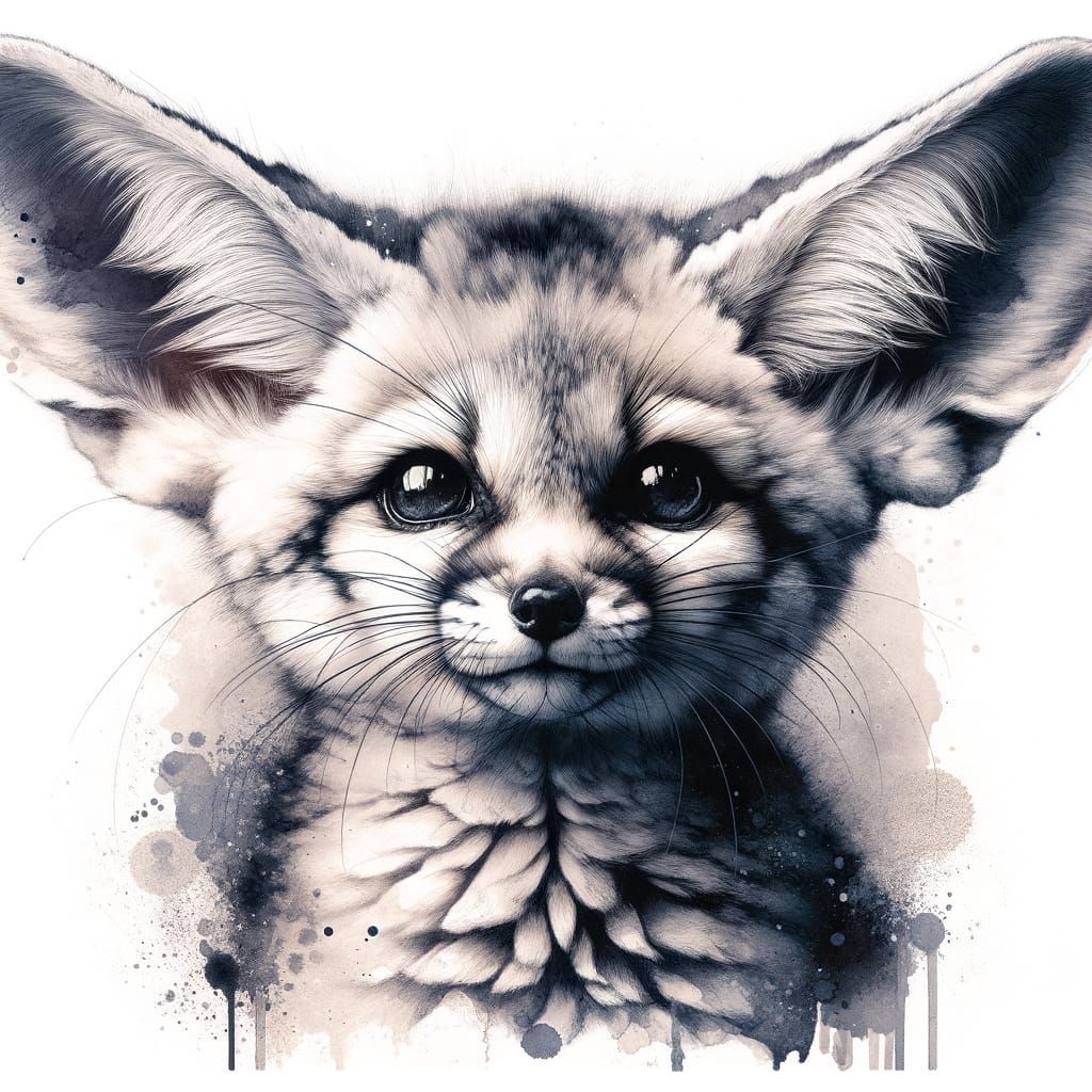 Portrait of a cute adorable fennec fox