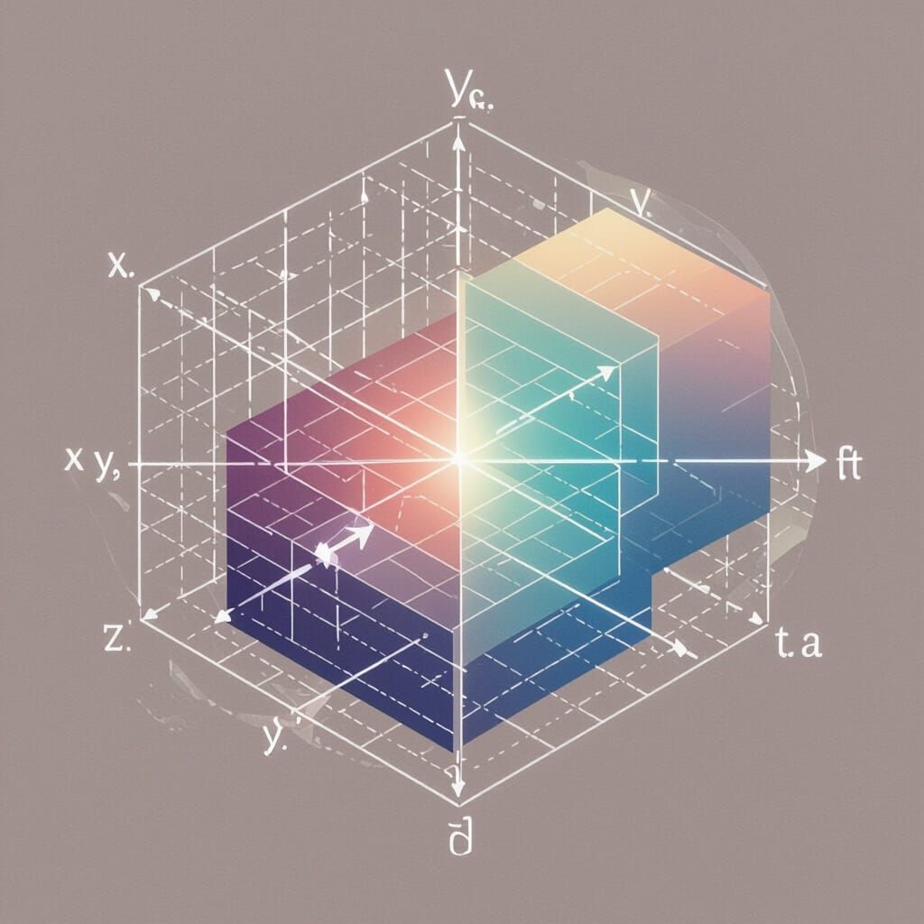 From 3D to 4D Space: Axes Transition Diagram