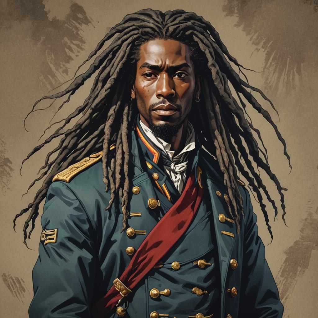 Black Man with Dreads in 19th Century Coat