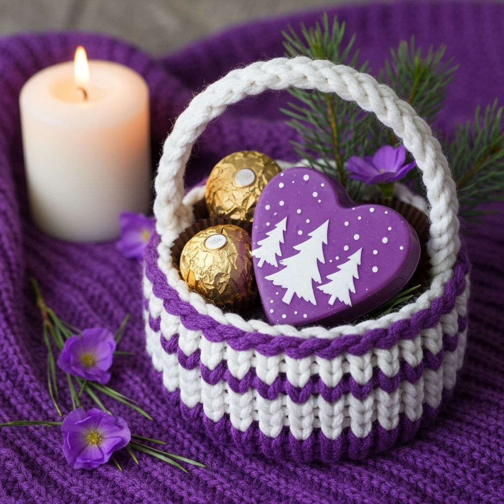 Cozy Winter Still Life: Chocolates, Candle, and Snow