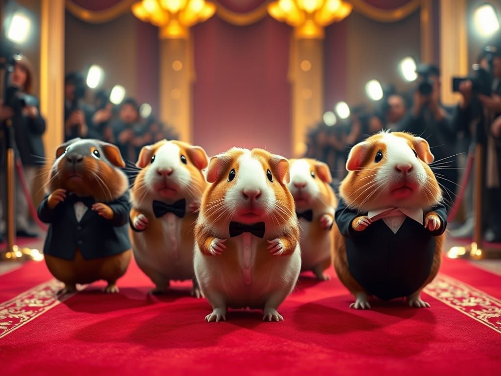Luxurious Guinea Pig Red Carpet Premiere