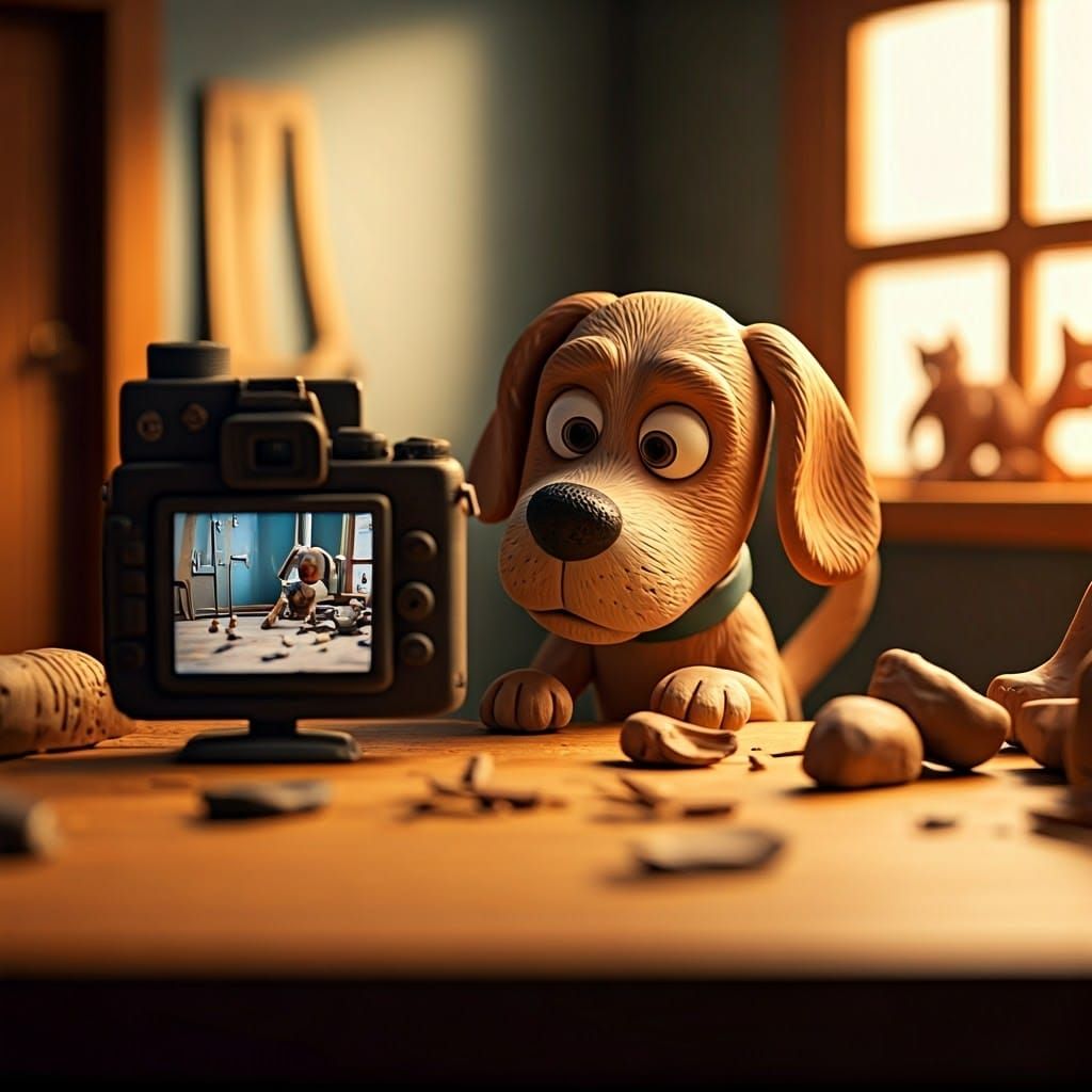 Whimsical Claymation Scene Captured in Miniature
