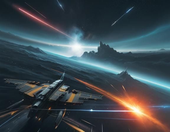 Epic Space Battle Near Gas Giant Planet