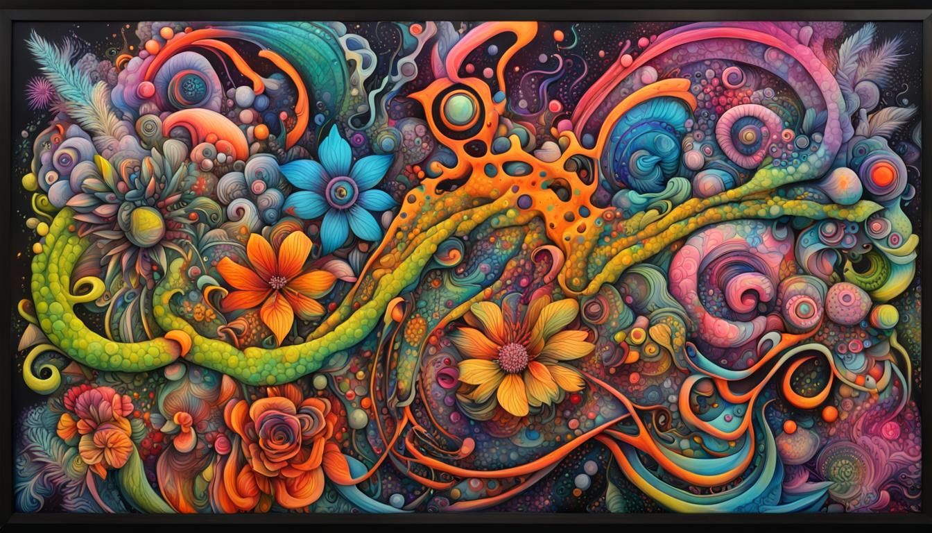 Anthropomorphic Flora in Colorful Street Art Style