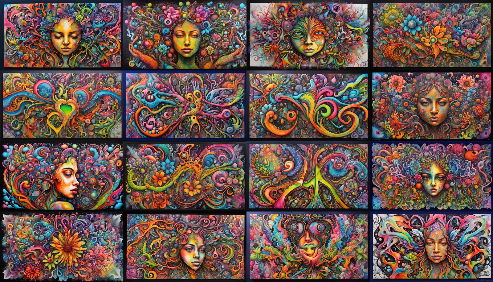 Colorful Anthropomorphic Flora Graffiti Art