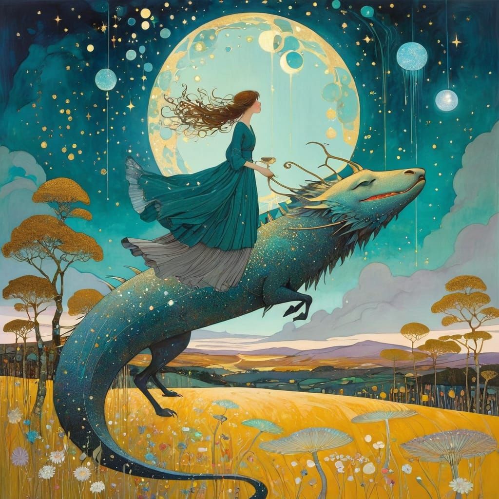 Enchanting Dragon's Lair Filled with Magic and Gold