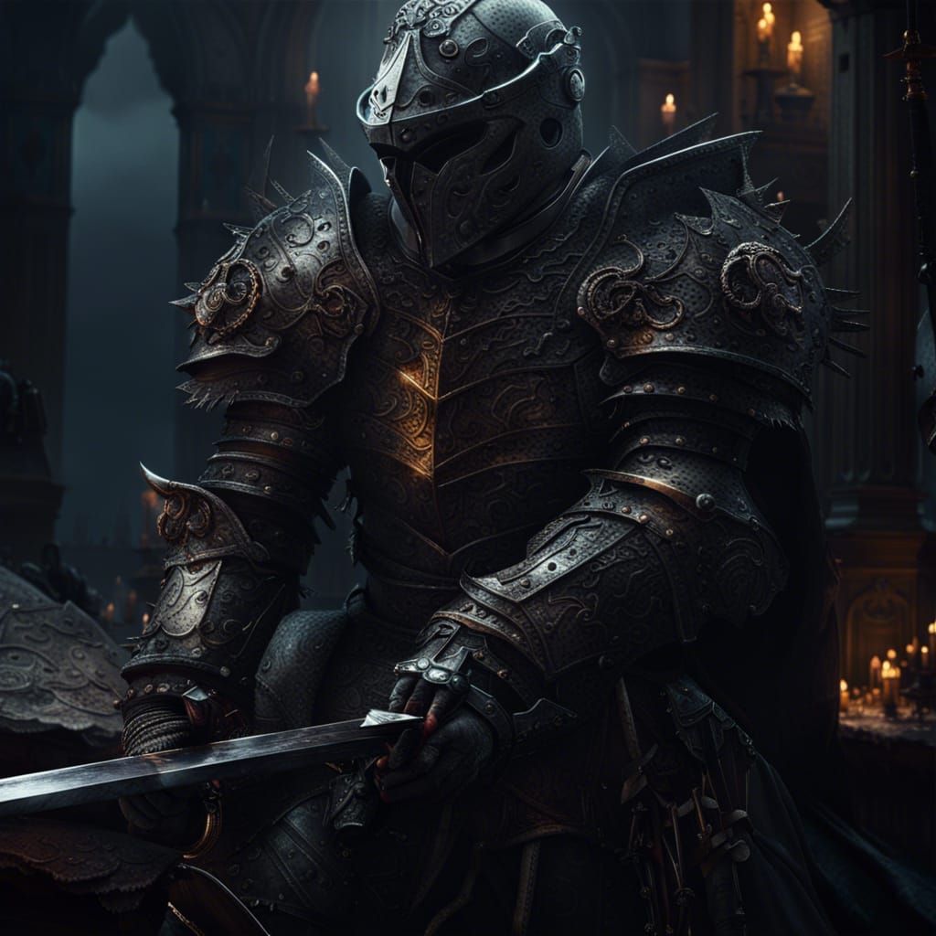 Epic Undead Knight Digital Matte Painting