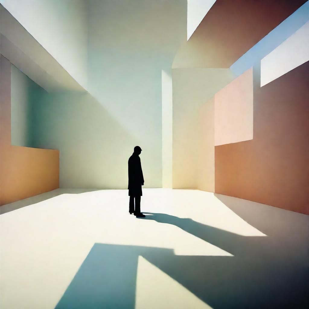 Lone Figure in Dreamlike Liminal Space