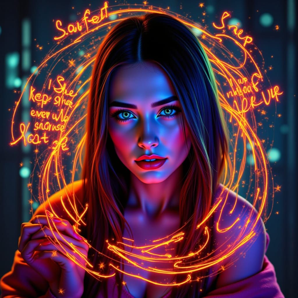 Funky Trickster Woman in Pop Art Style