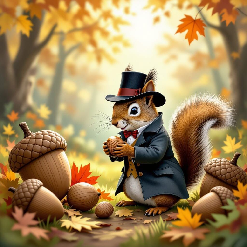 Sherlock Squirrel Investigates Nut Theft in Enchanted Forest