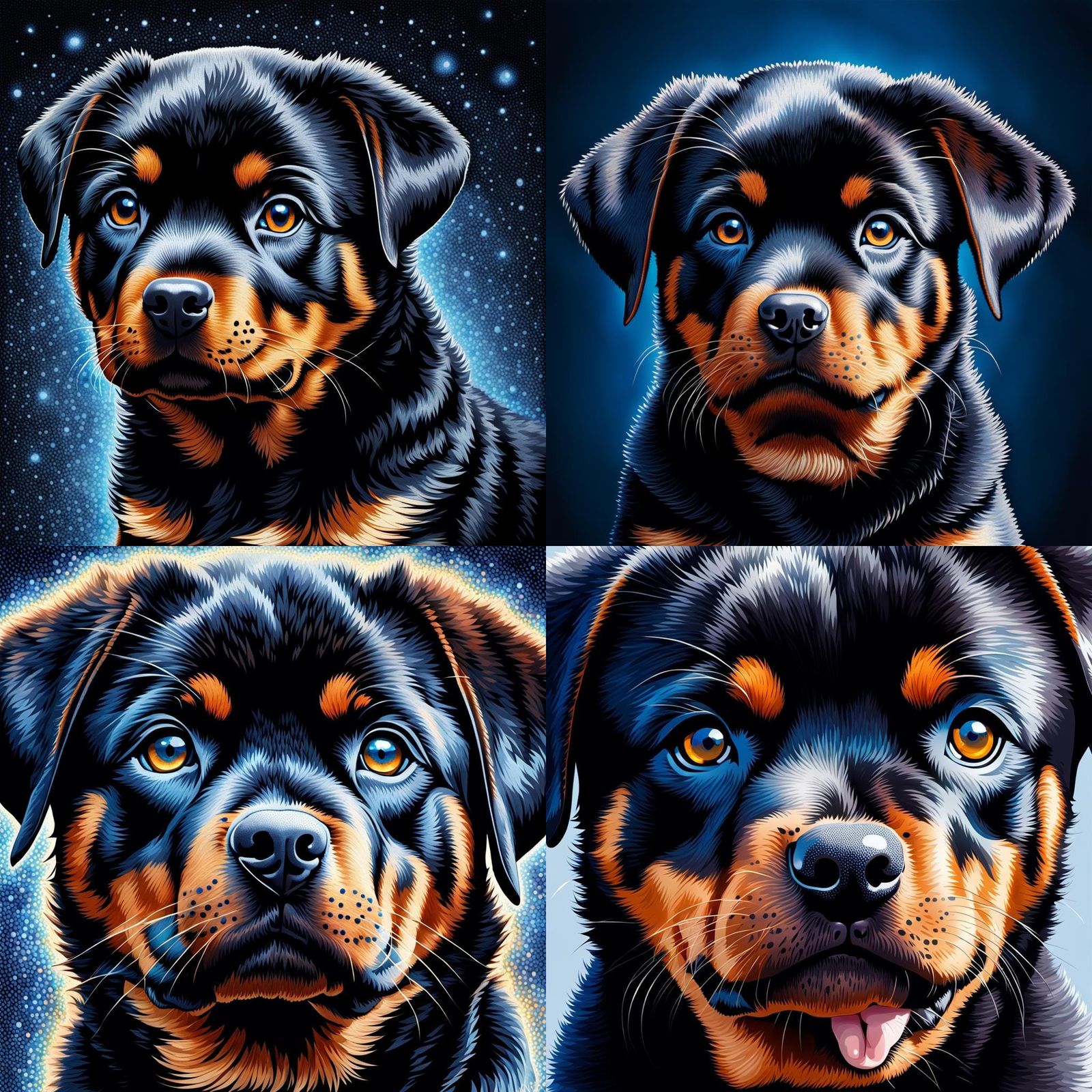 Rottweiler Puppy - Pointillism