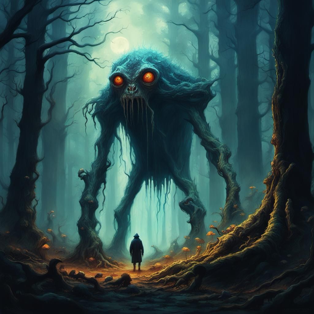 Grotesque Gout Creature in Haunted Forest