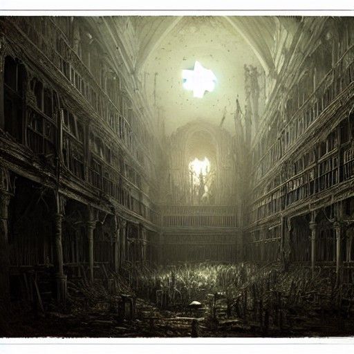 Terrifying Haunted House in Horror Illustration Style