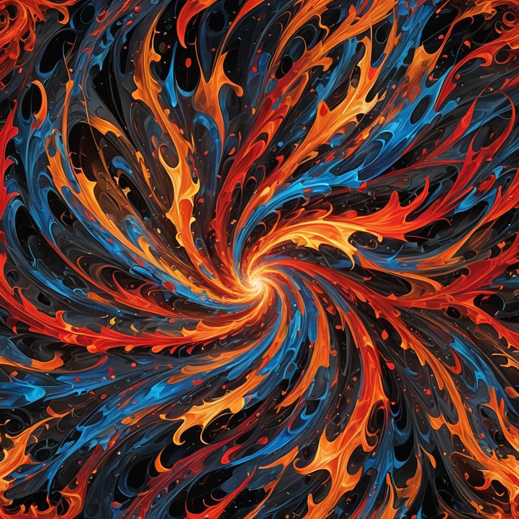 Dynamic Abstract Demon in Vibrant Colors