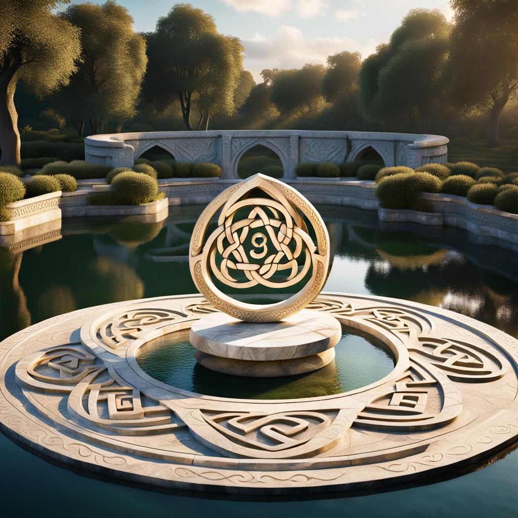 Ornate Triquetra Monument on Jade Pond