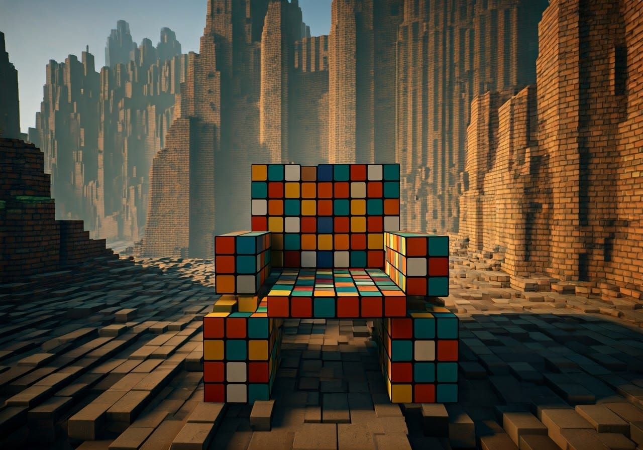Voxel Art Masterpiece: Cubic Marvels in 8K Resolution