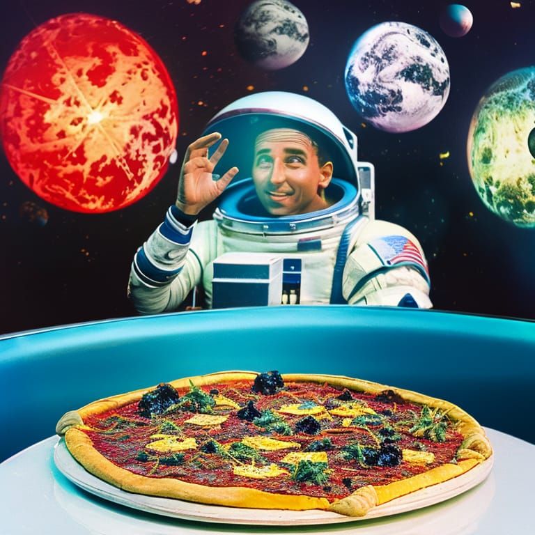Astronaut Dinner in Galaxy Pizza Restaurant