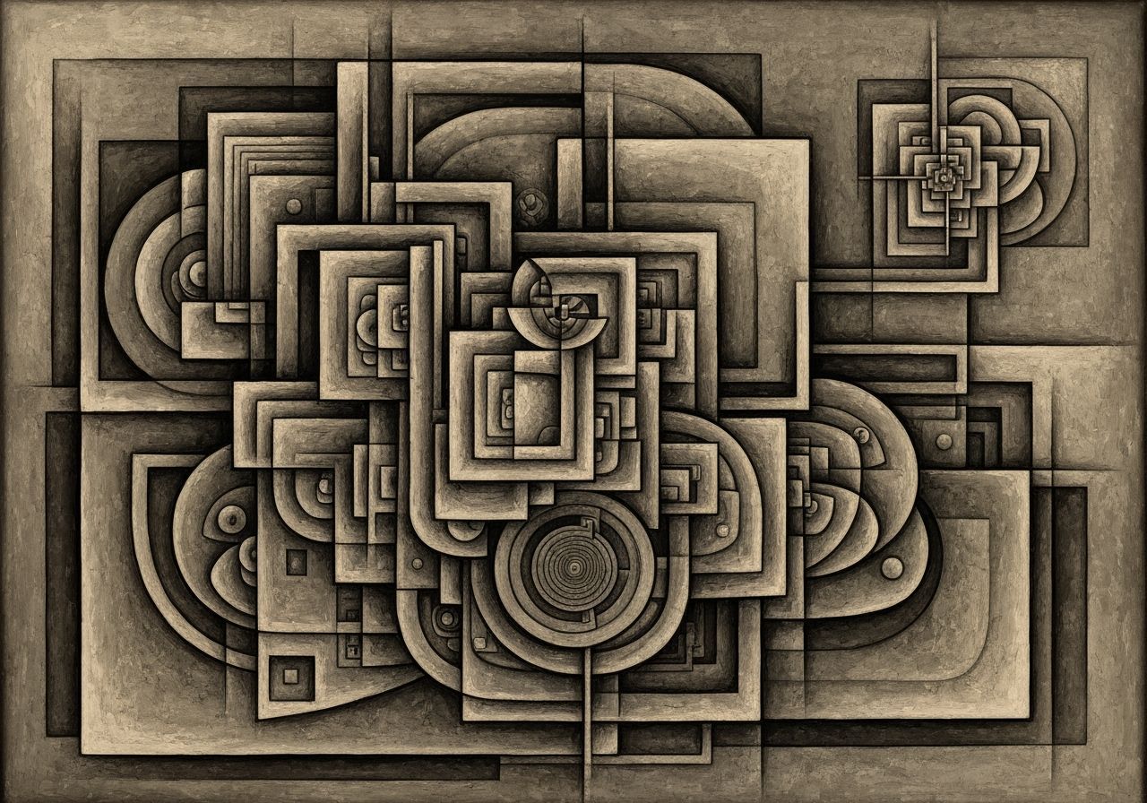 Cubist Abstract Art with Geometric Shapes and Textures