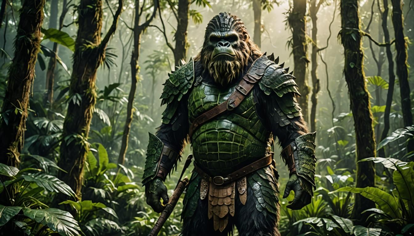 Warrior Sasquatch in Jungle, Wildlife Photography
