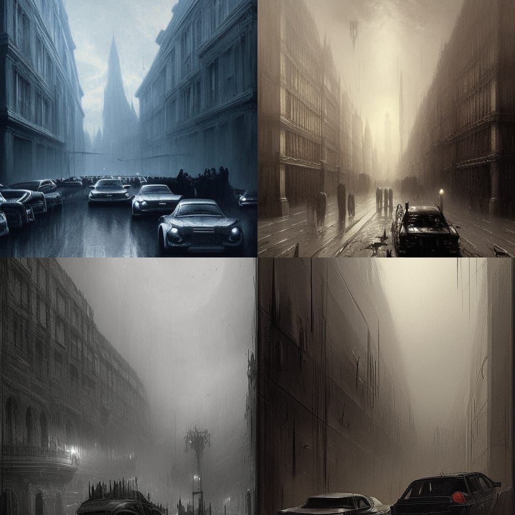 Horrific Cars in Gothic Horror Style