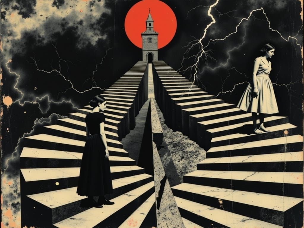 Queen of Hearts in Escher's Pop Art Style