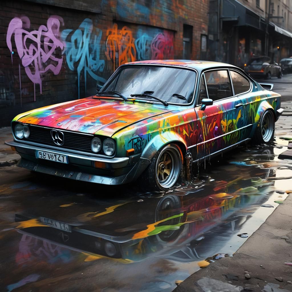 Porsche Graffiti Art in Street Art Style