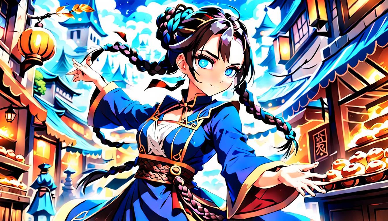 Anime Mage Baker Girl in Hyper-Maximalist Digital Art