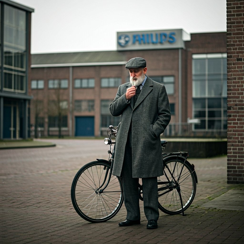 Dutchman Lighting Cigarette in 1950s Philips Factory