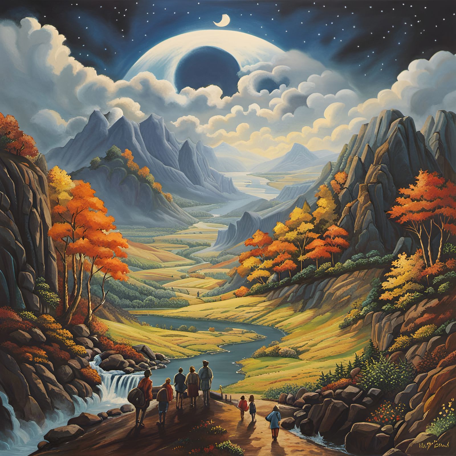 Lucifer's Dramatic Fall: A Ghibli-esque Fantasy