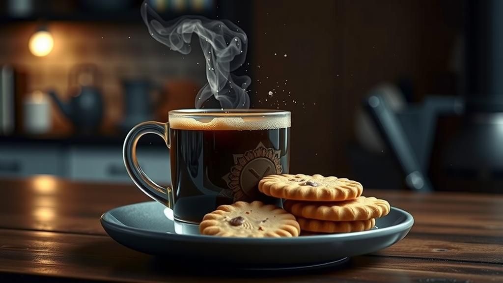 Coffee and Cookies Still Life in Natural Lighting